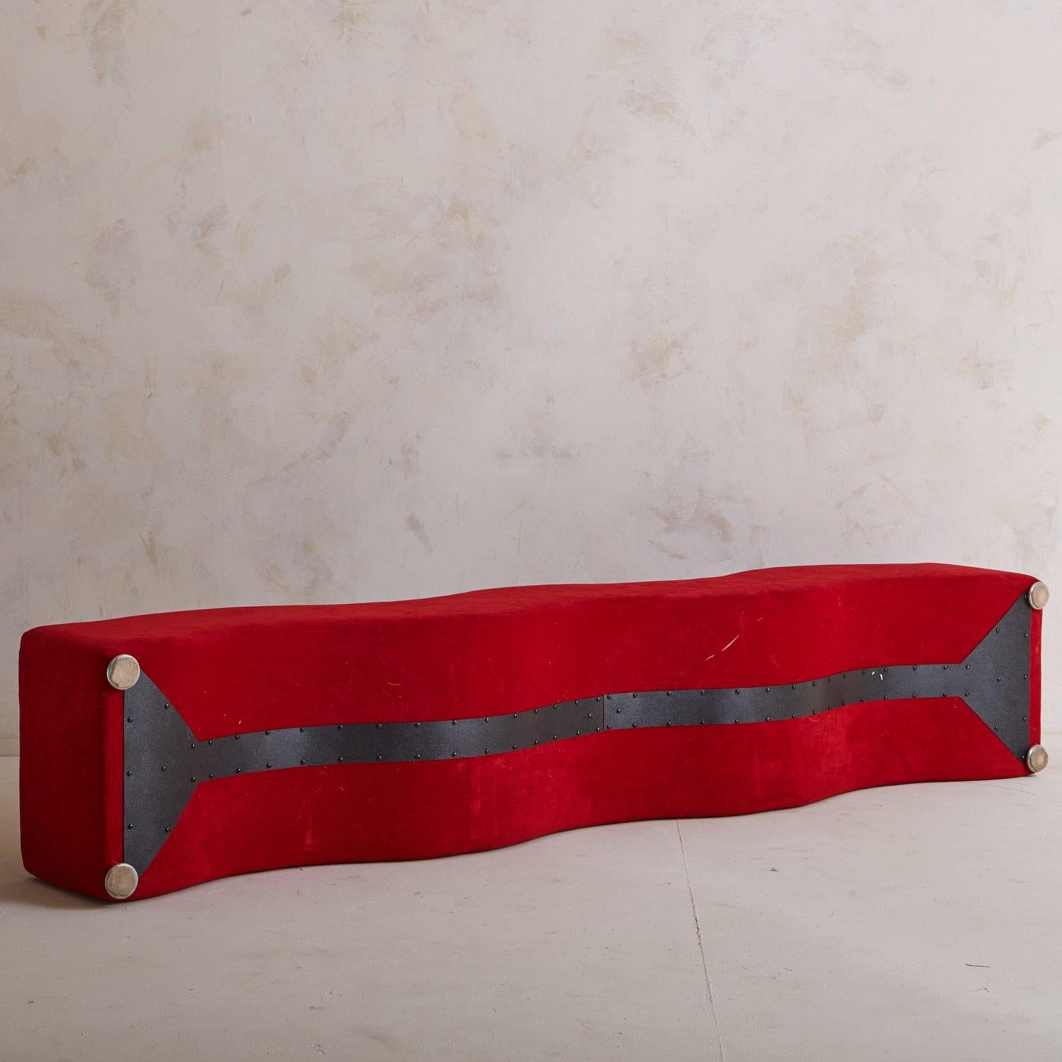 20th Century Red Ripple Bench by Laurinda Spear for Coalesse