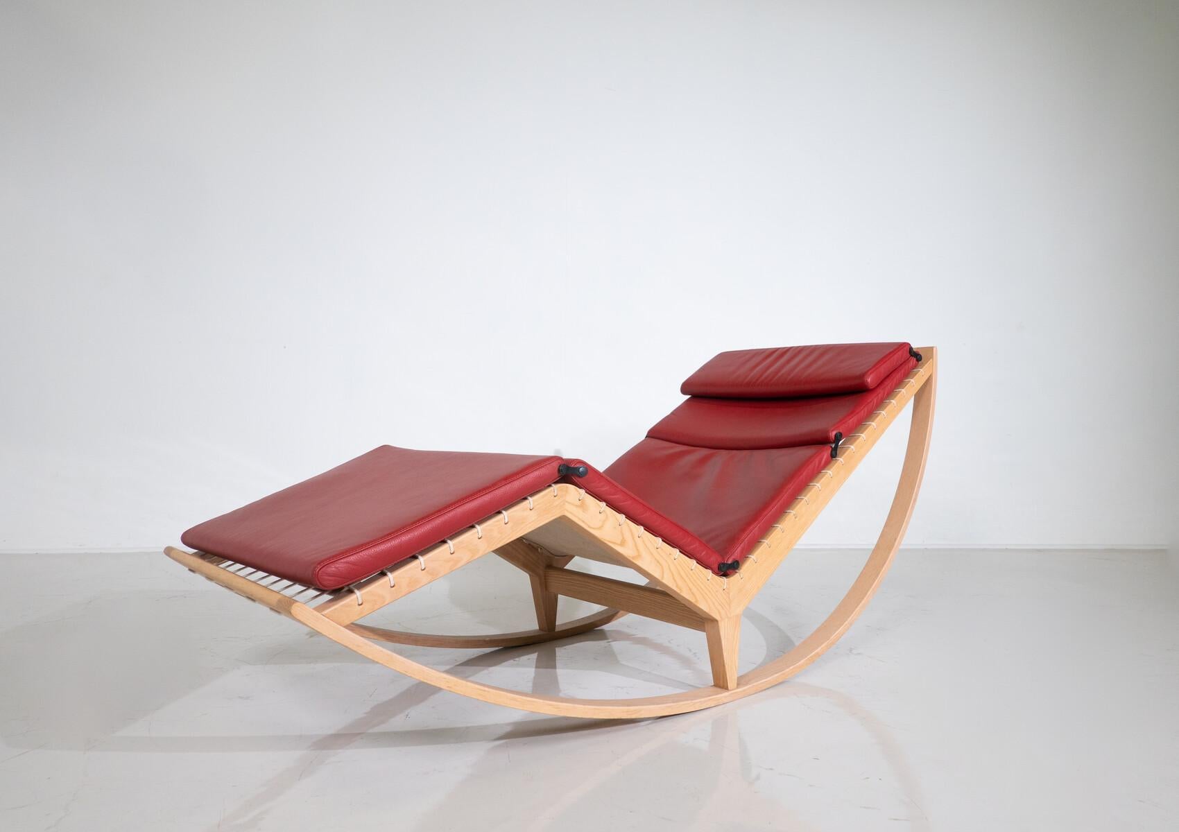 Mid-Century moderno Sedia a dondolo rossa Canapo di Franco Albini per Cassina, Italia in vendita