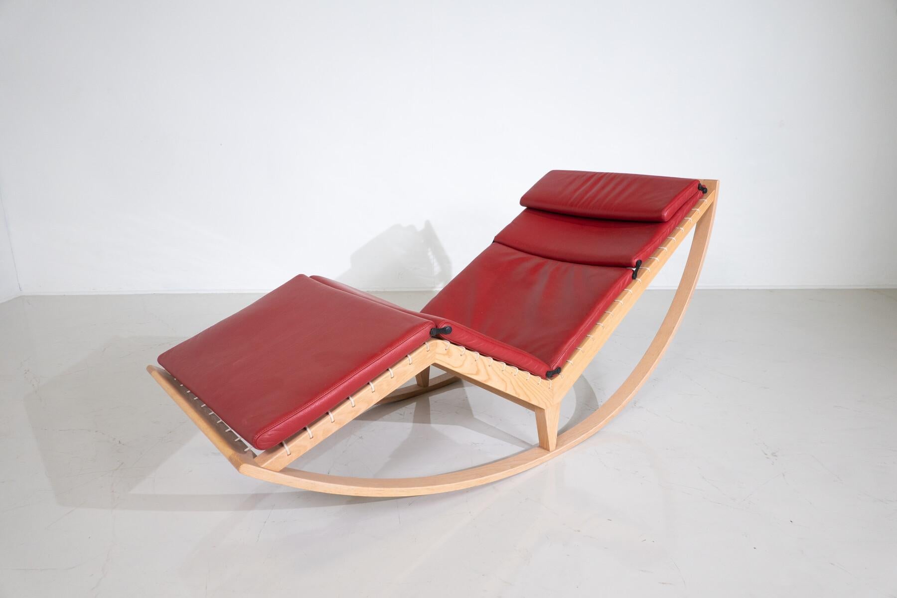 Contemporary Red Rocking Chair Canapo by Franco Albini for Cassina, Italy