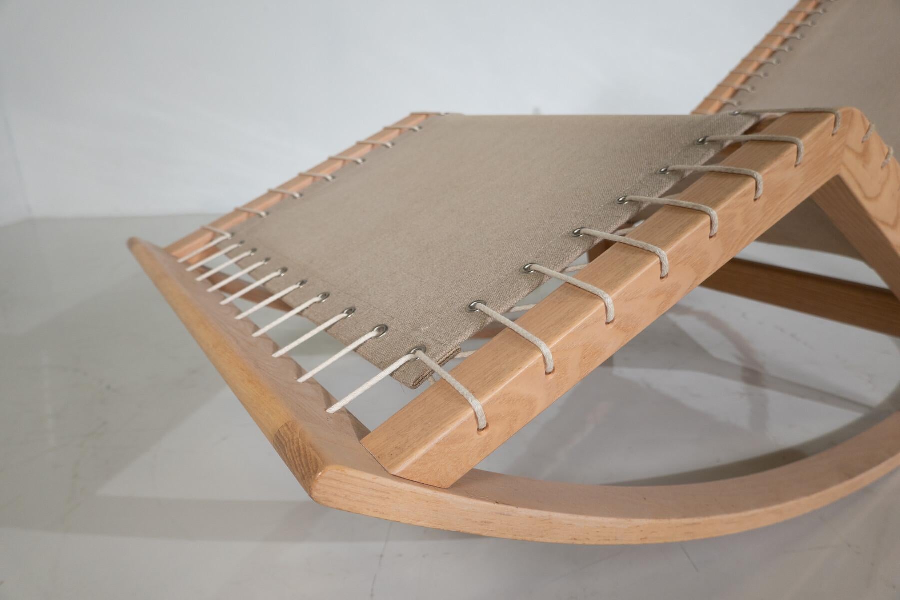 Sedia a dondolo rossa Canapo di Franco Albini per Cassina, Italia In condizioni buone in vendita a Brussels, BE
