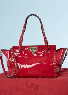 Red Rockstud Tote patent bag  Valentino Garavani