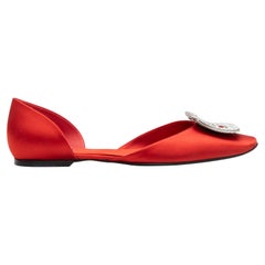 Roger Vivier Chaussures à boucle d'Orsay en satin rouge taille 39