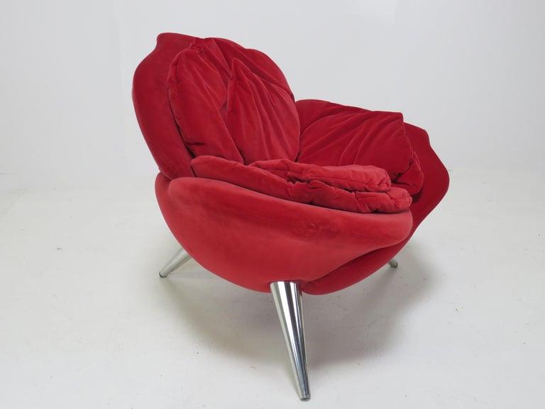 Italian Red Rose Lounge Chair by Masanori Umeda for Edra For Sale