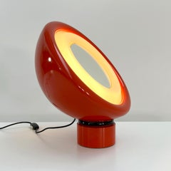Red Rotating Mirror & Lamp by Elio Martinelli for Martinelli Luce, 1970s