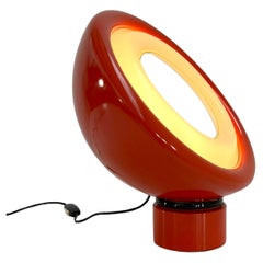 Red Rotating Mirror 
Lamp by Elio Martinelli for Martinelli Luce, 1970s