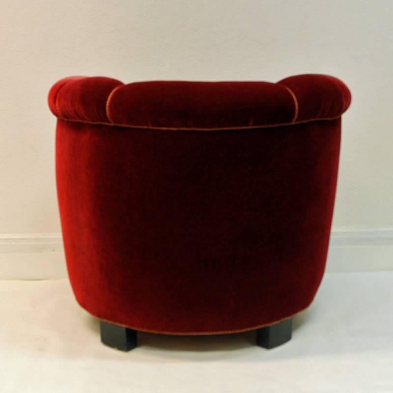 red velour chair