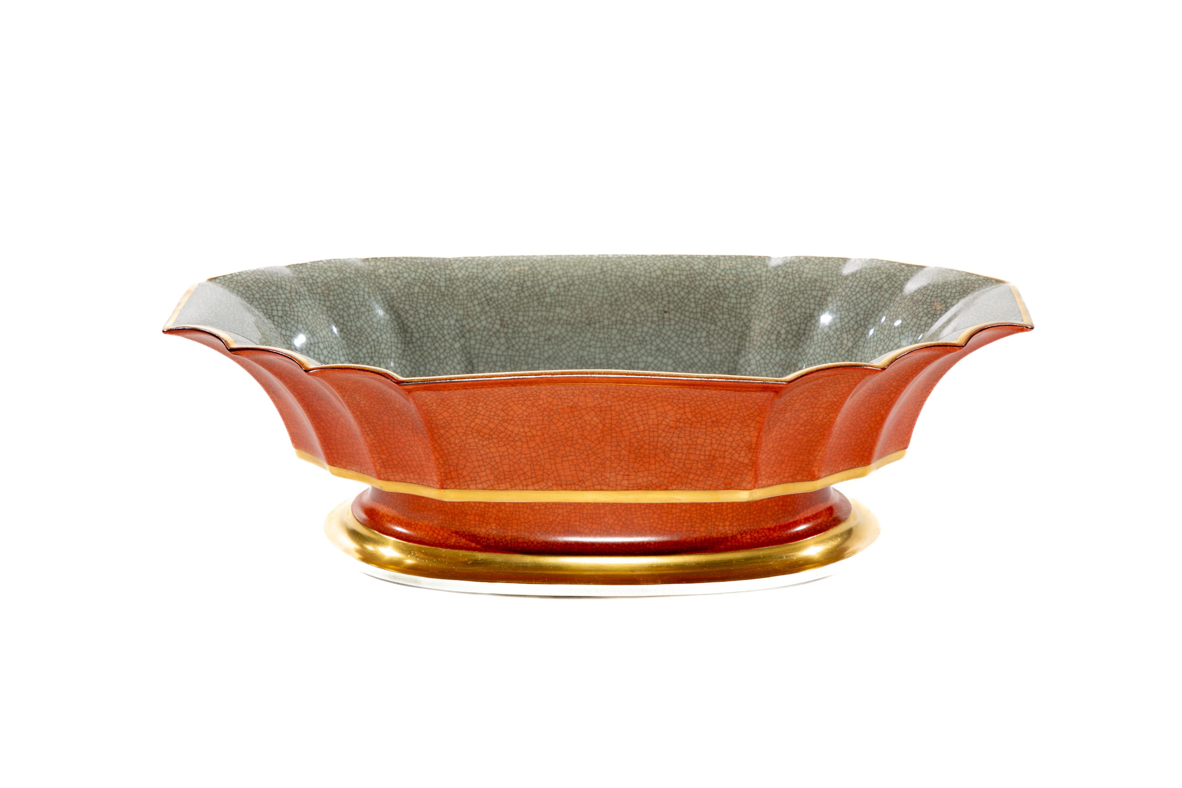 Red Royal Copenhagen Scalloped Edge Octagonal Dish  c. 1925 For Sale 1