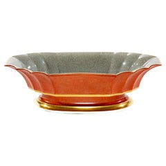 Red Royal Copenhagen Scalloped Edge Octagonal Dish  c. 1925