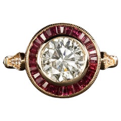 Red Ruby Art Deco Style Diamond Ring