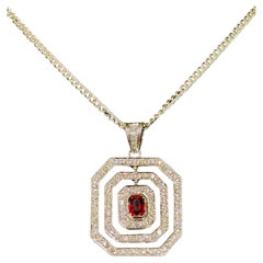 RED RUBY
DIAMONDS Pendant Handcrafted in 18K White Gold