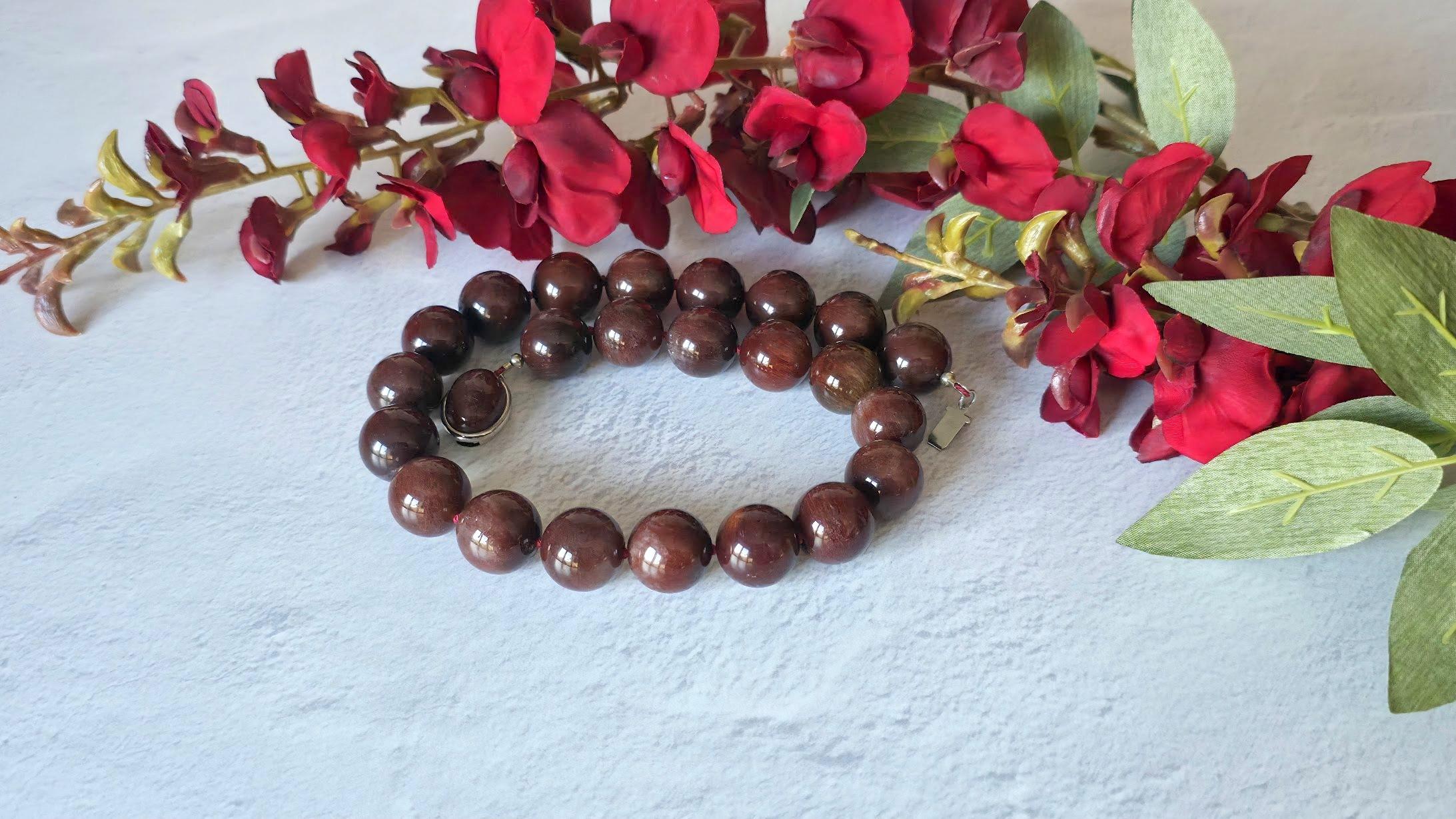 Collier de quartz rouge rutilé en vente 4