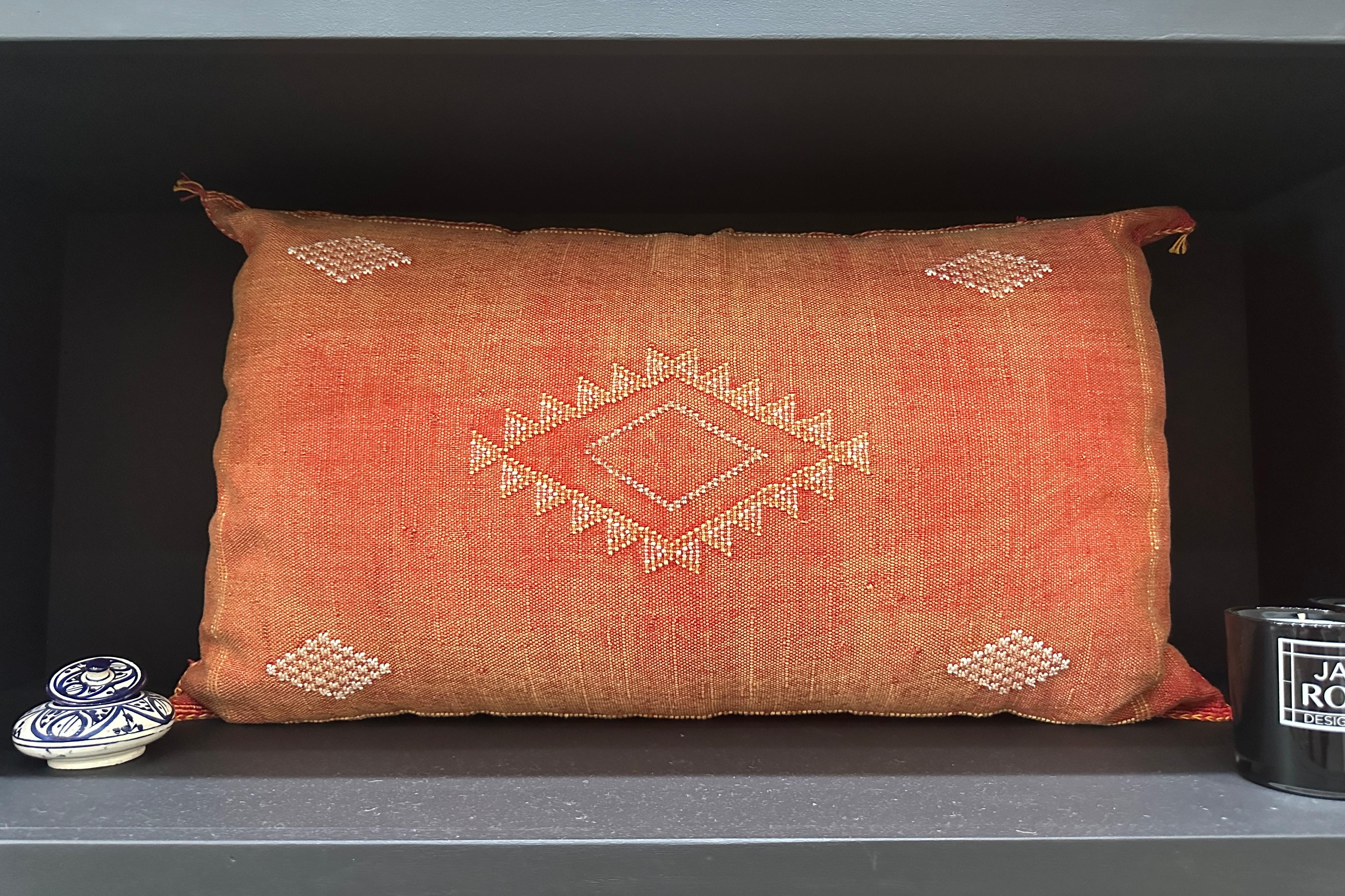 Marokkanisches Akzent-Kissen, roter Sand 35