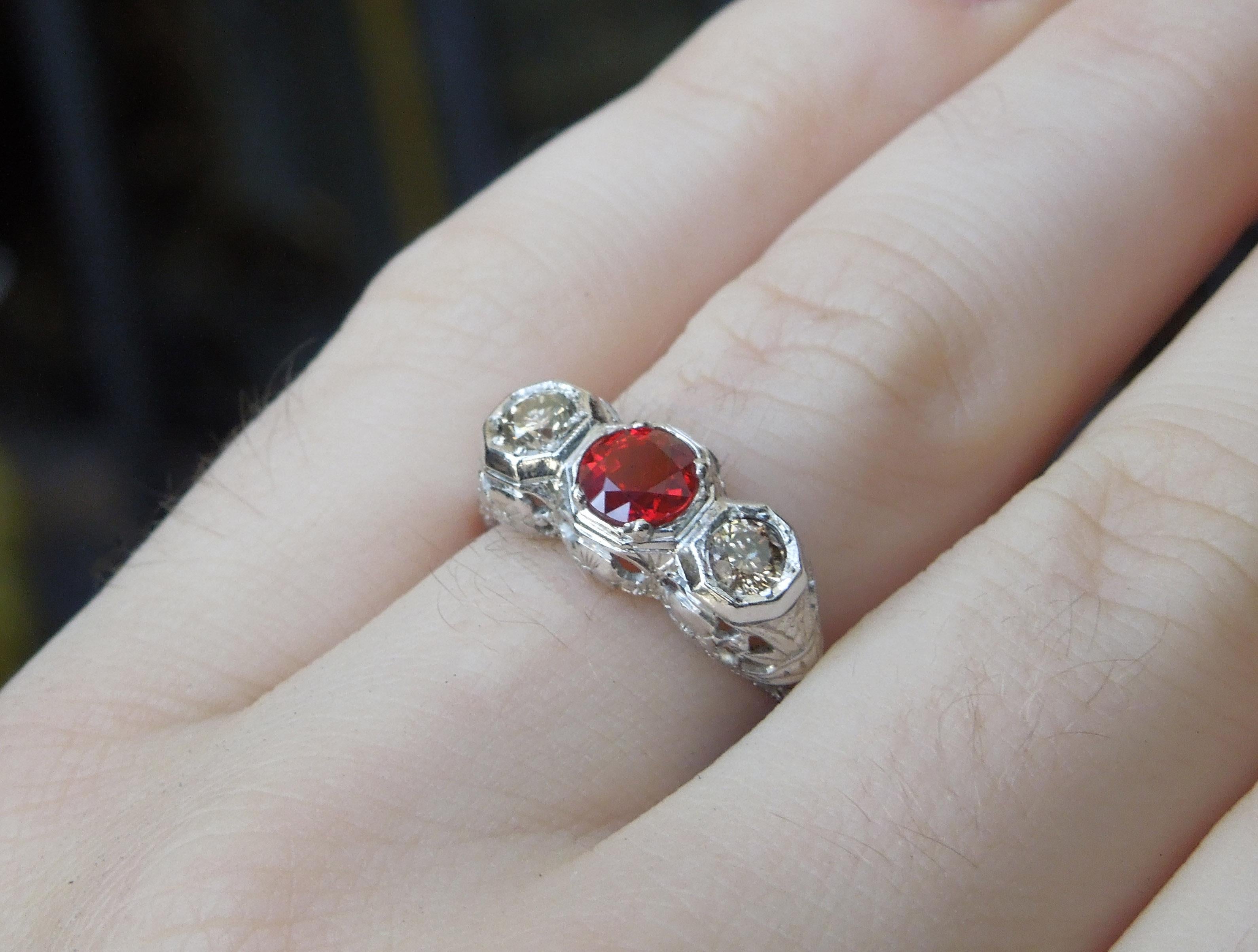 red sapphire stone ring