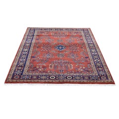 Red Sarouk Fereghan Hand Knotted New Zealand Wool Oriental Rug
