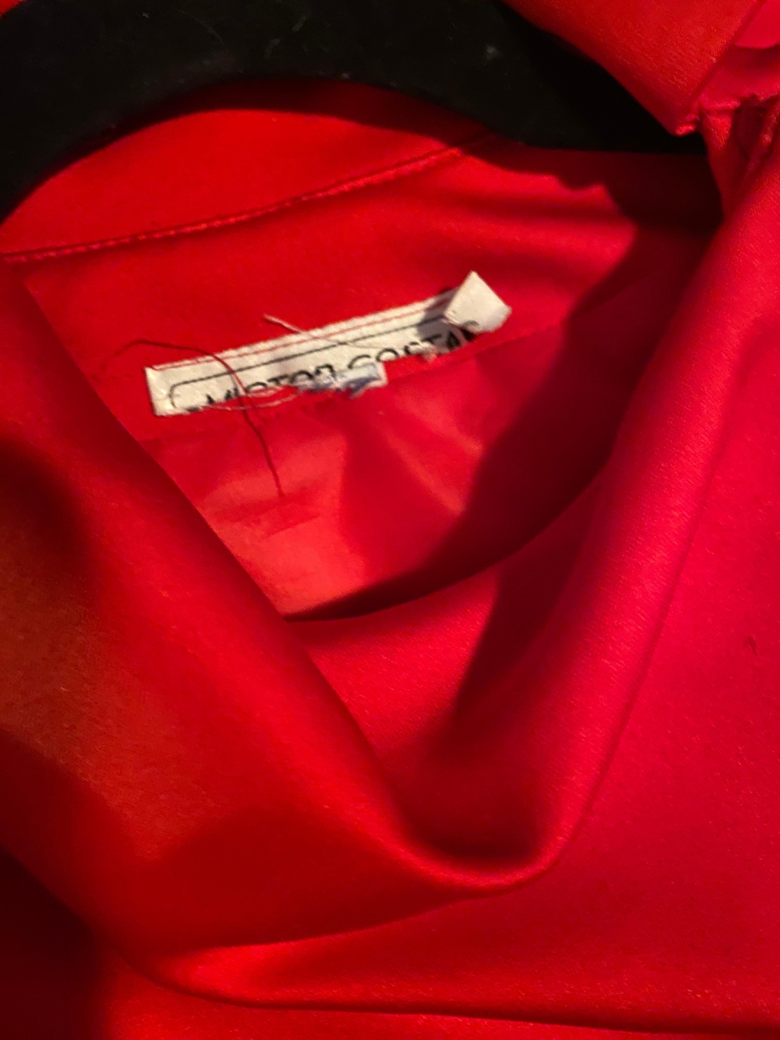 Rotes Mantelkleid aus Satin und Strass von Victor Costa Neiman Marcus Größe 8 im Angebot 7