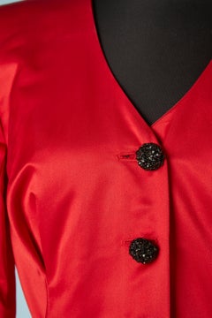 Robe de cocktail en satin rouge VICTOR COSTA