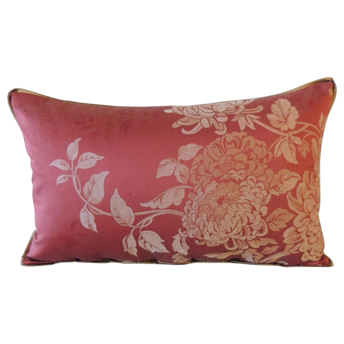 Red Satin Cotton Modern Lumbar Decorative Pillow
