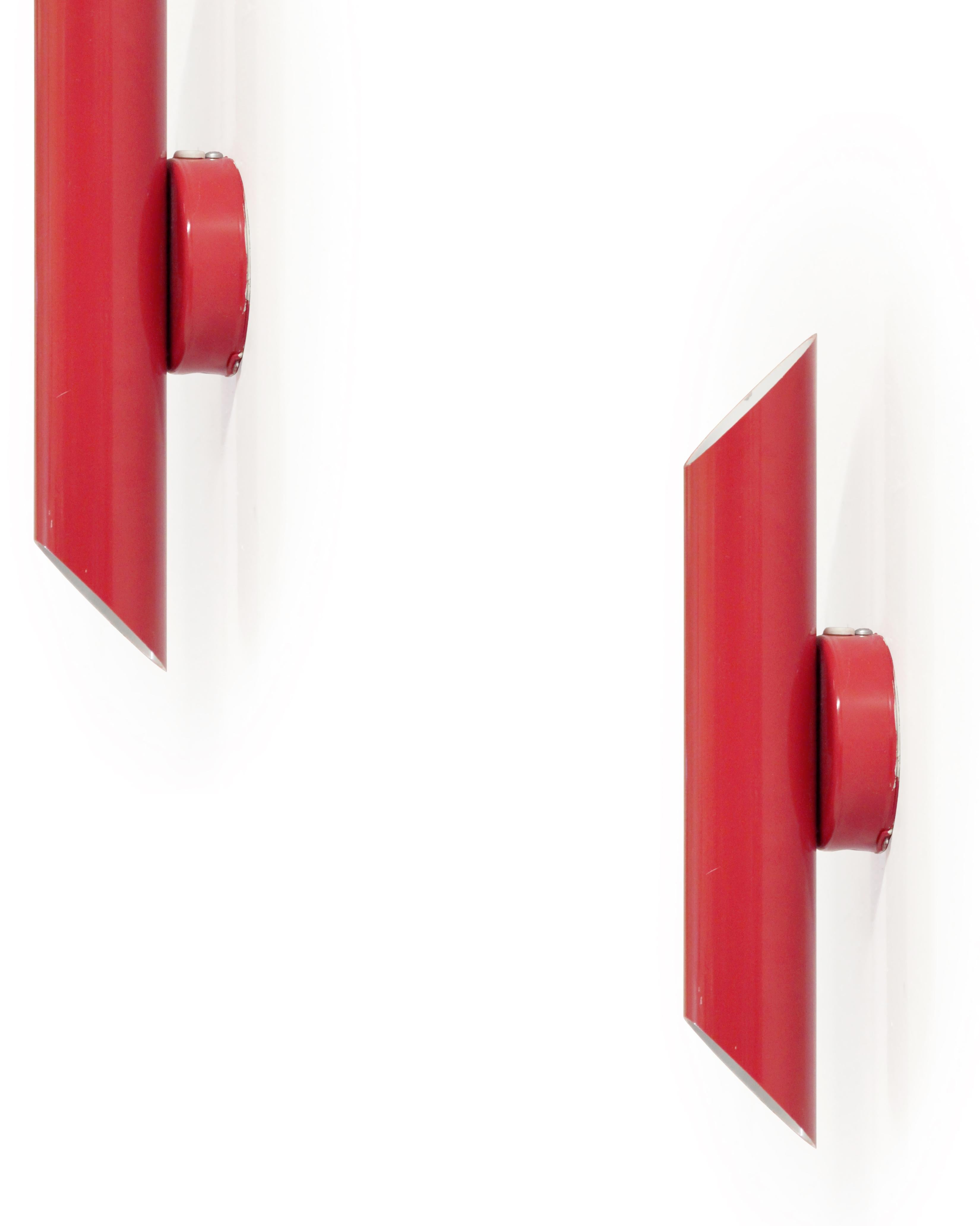 Red Scandinavian Wall Lights by Jonas Hidle for Høvik Lys, 1970s 2