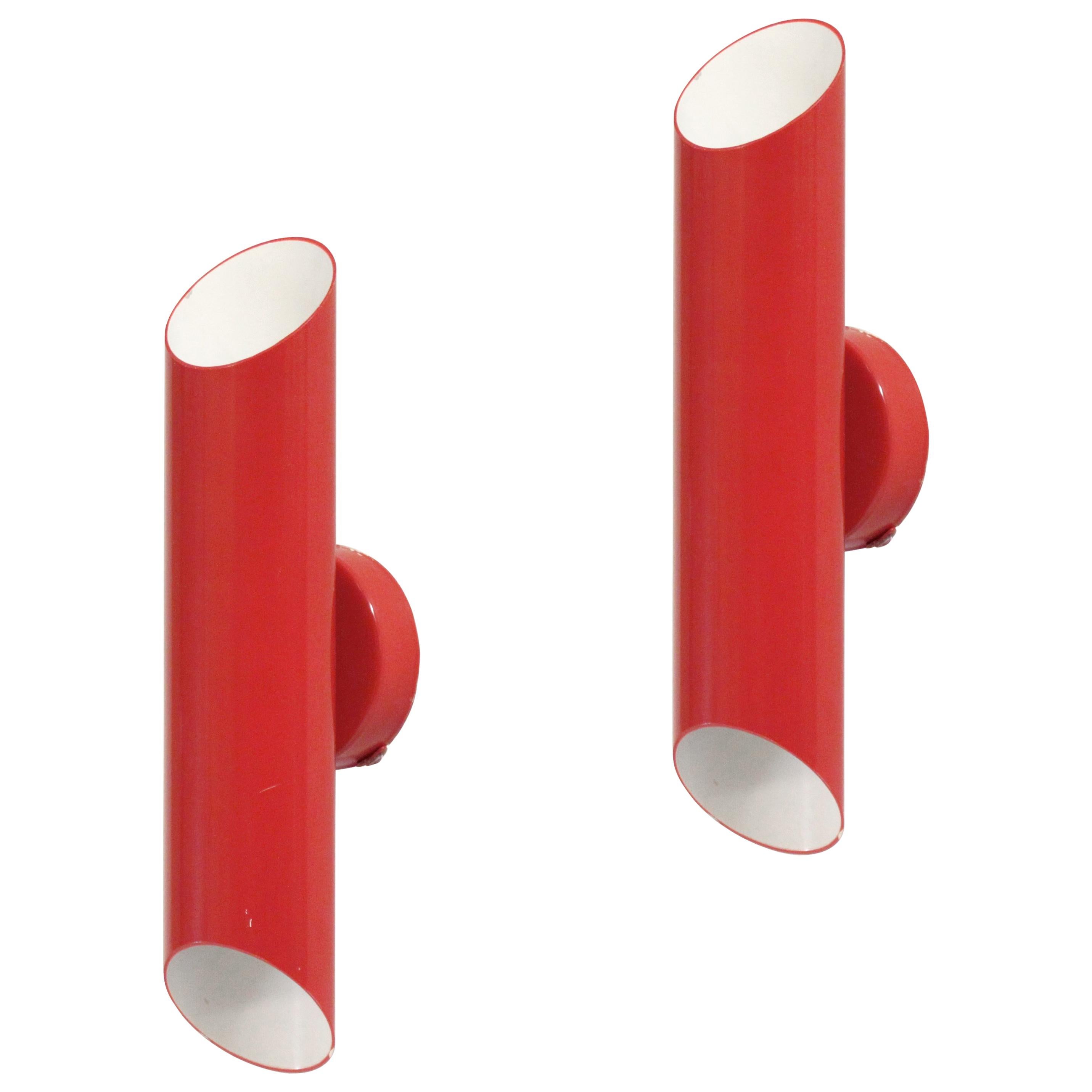 Red Scandinavian Wall Lights by Jonas Hidle for Høvik Lys, 1970s