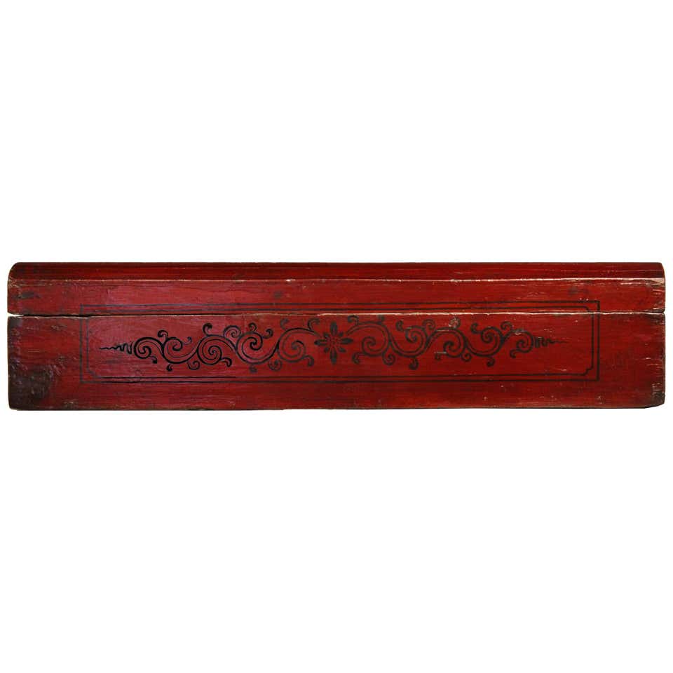 Red Scroll Box at 1stDibs