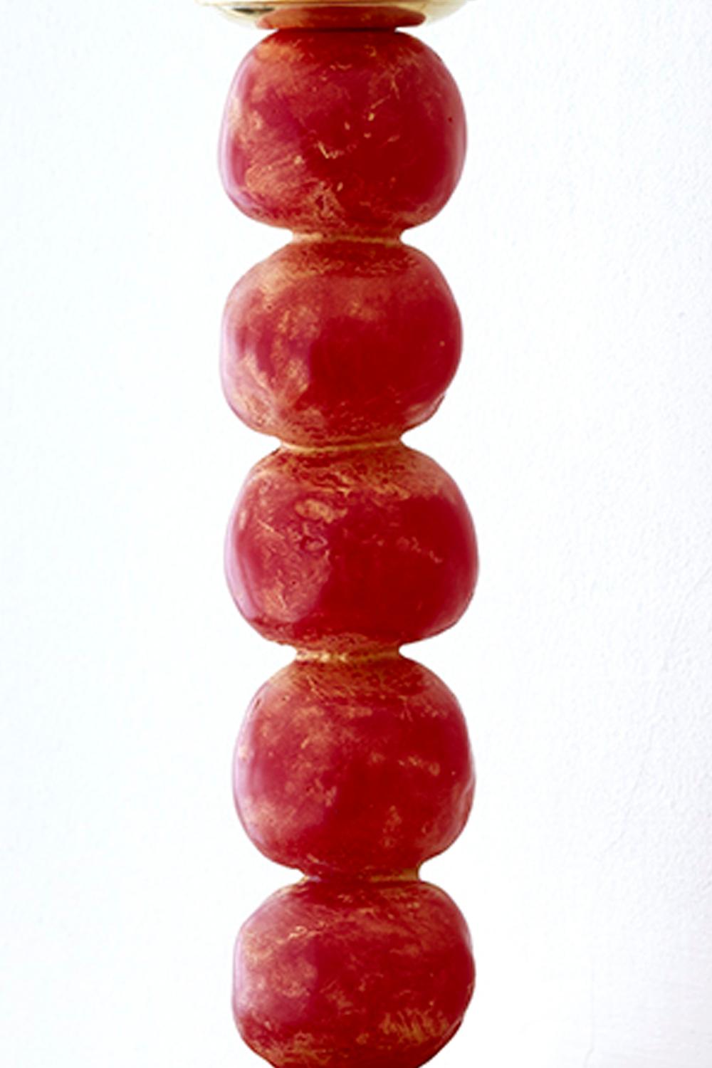 Modern Red Sculptural Candlestick by Margit Wittig