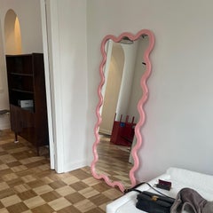 Red Sculptural Full Length Mirror Hvyli 16, Custom Color by oitoproducts