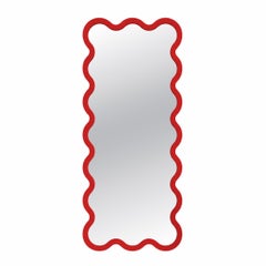 Red Sculptural Full Length Mirror Hvyli 16, Custom Color by oitoproducts