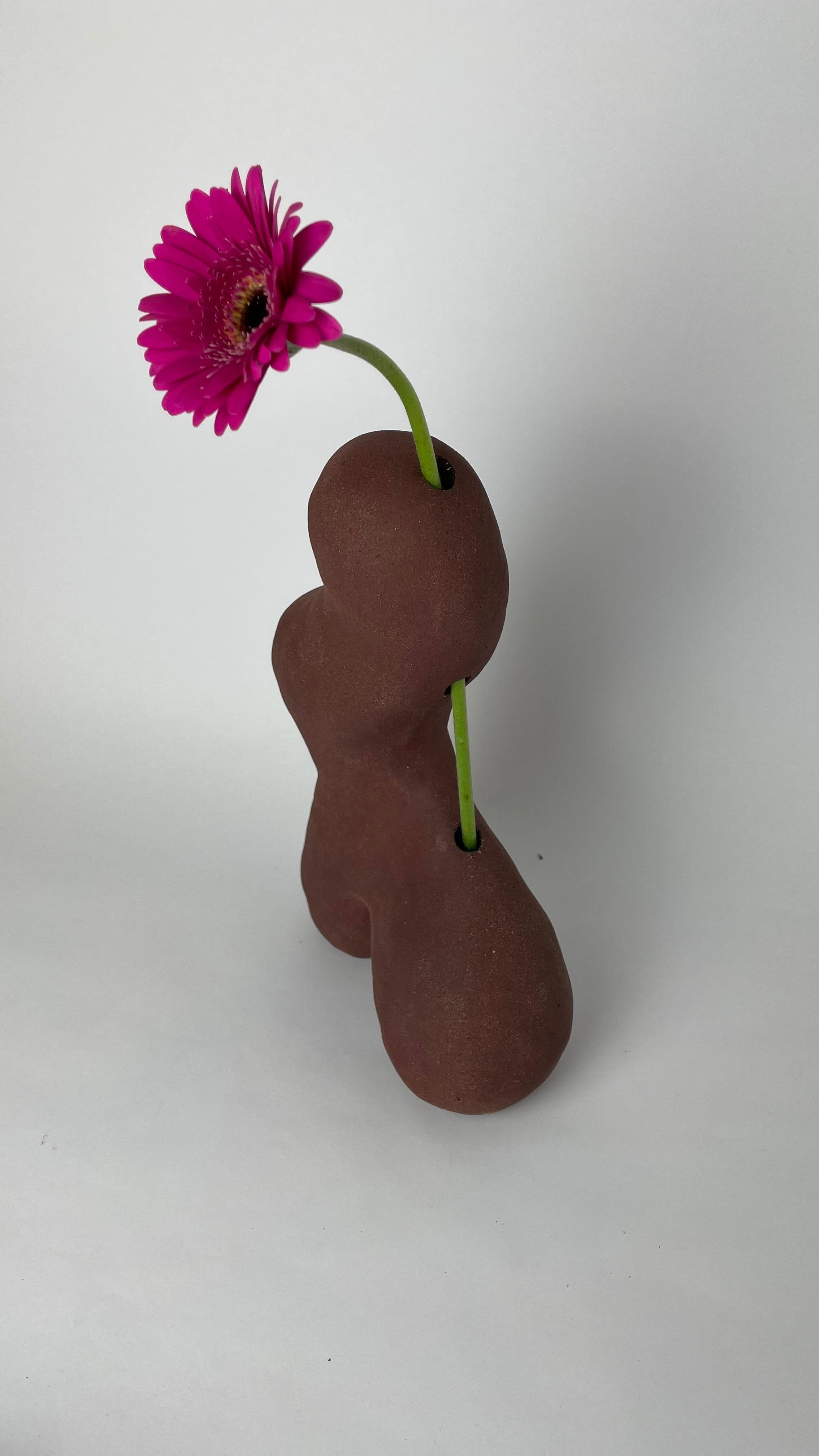 Post-Modern Red Sculptural Vase by Hs Studio For Sale