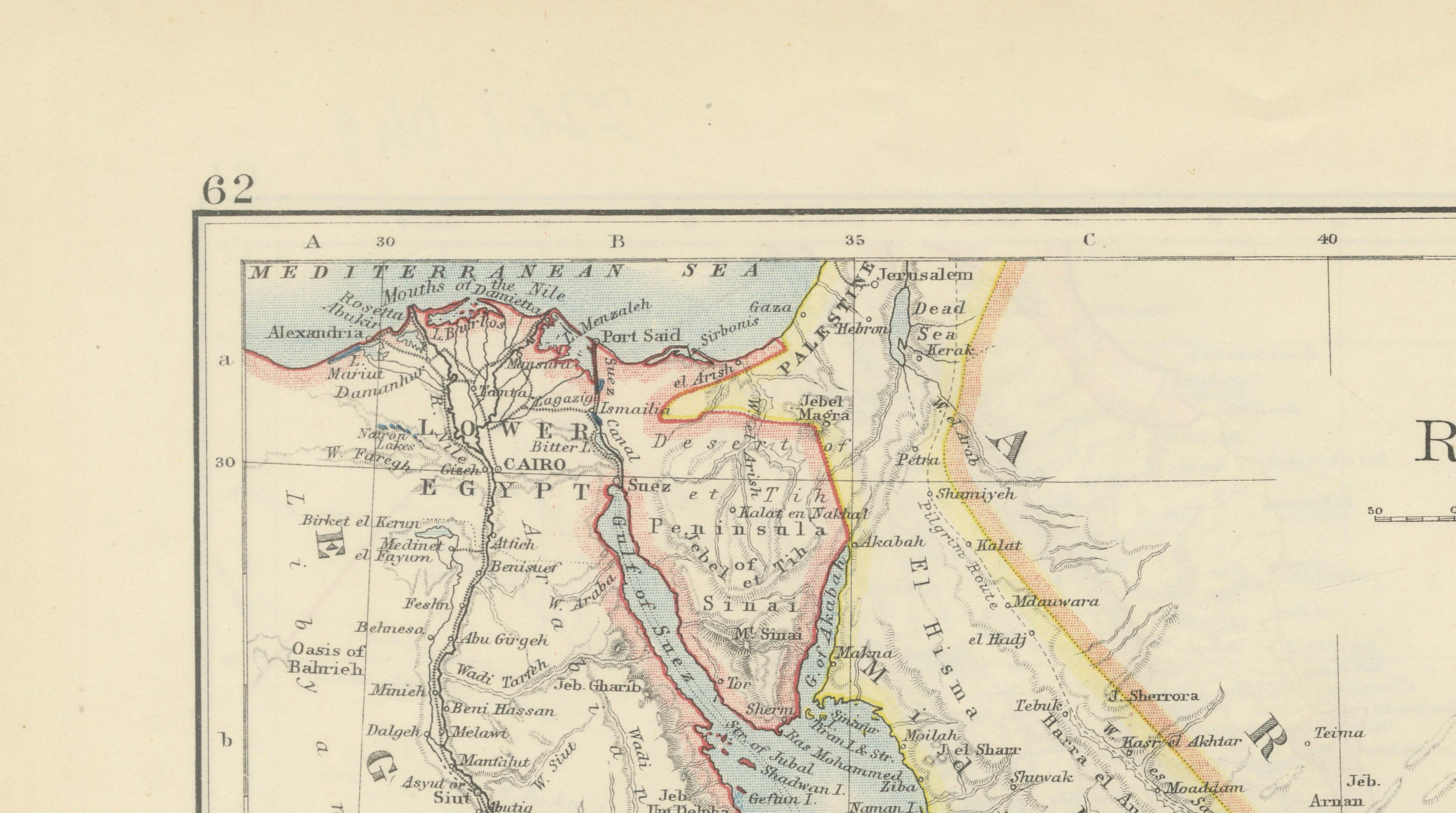 Red Sea Map by W. & A.K. Johnston, Edinburgh & London, c.1895