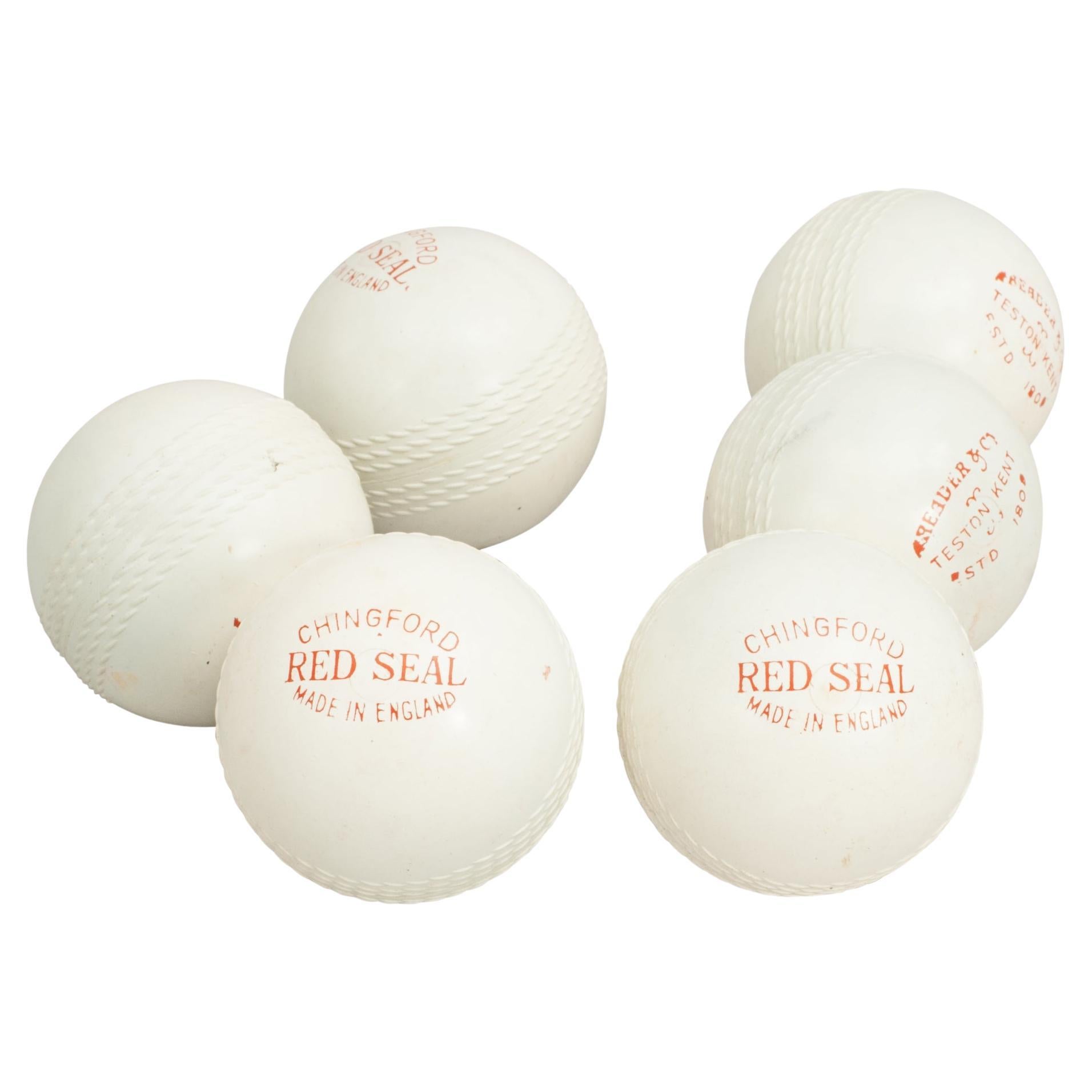 Red Seal Hockey Balls, Set of Six. For Sale