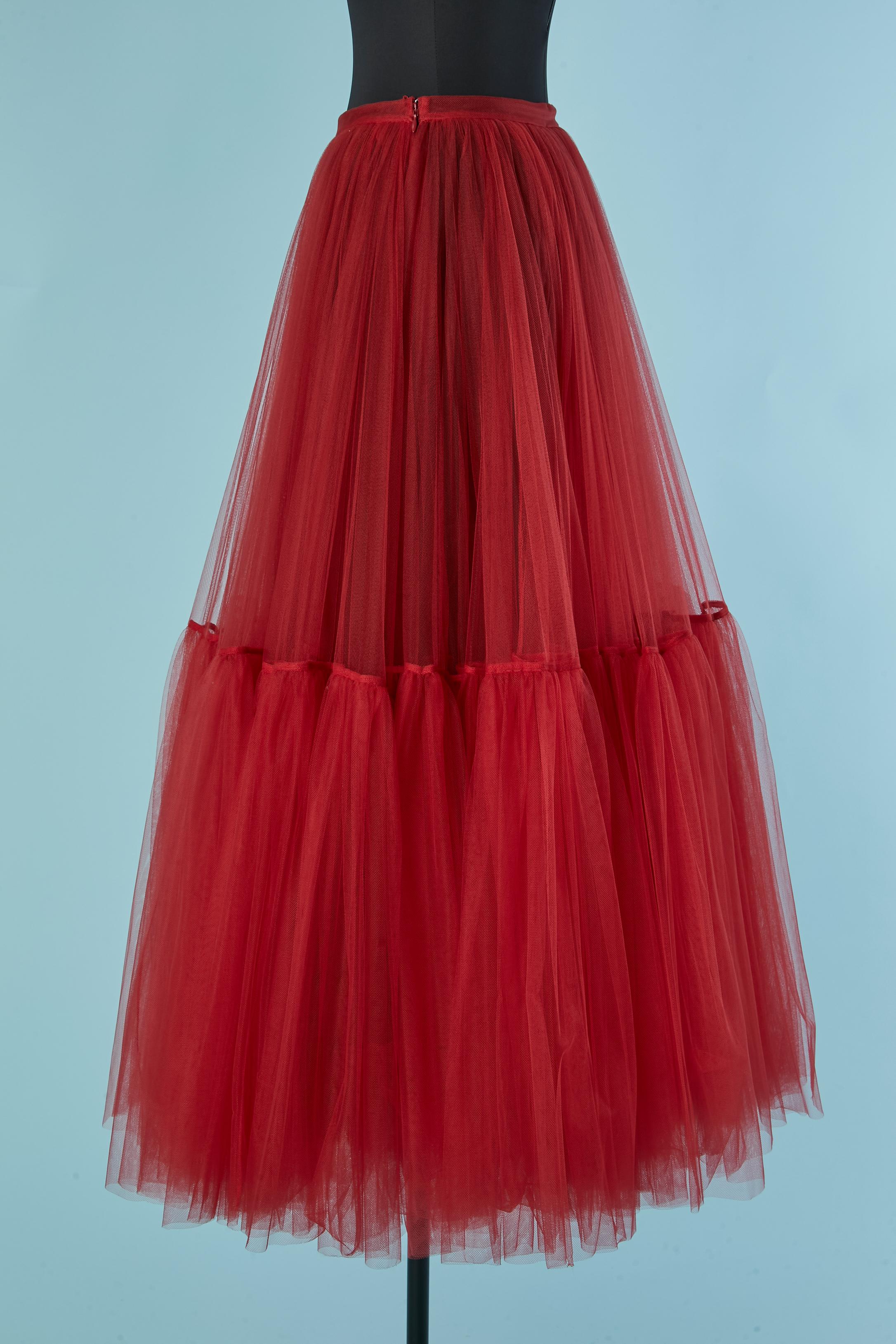Gonna rossa trasparente in tulle stile sottoveste CHRISTIAN DIOR In condizioni Nuovo in vendita a Saint-Ouen-Sur-Seine, FR