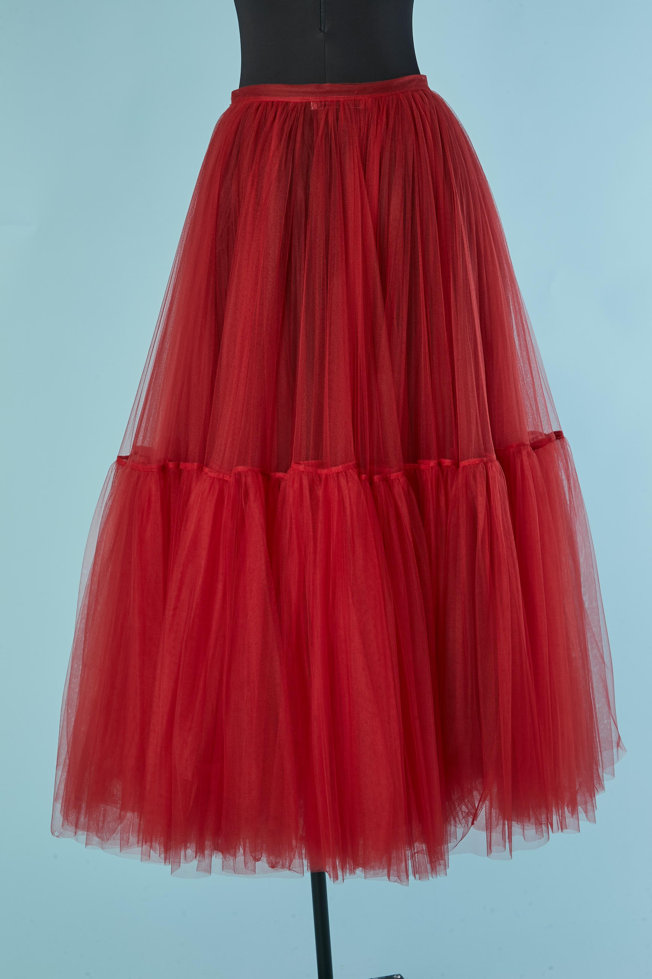 Donna Gonna rossa trasparente in tulle stile sottoveste CHRISTIAN DIOR in vendita