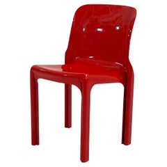 Red Selene Chair by Vico Magistretti for Artemide, 1970s