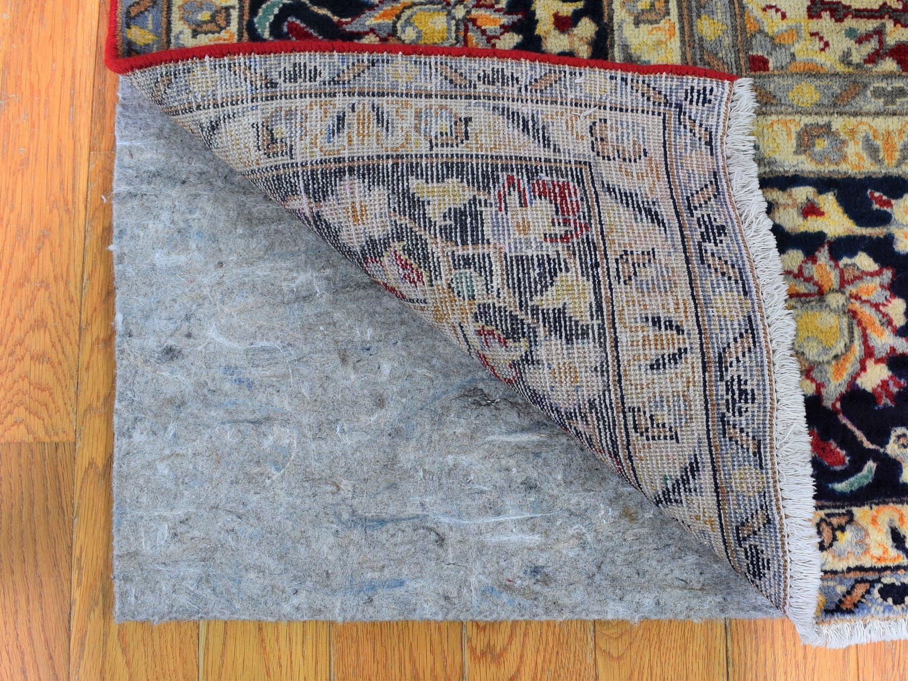 Hand-Knotted Red Semi Antique Isfahan Clean Good Condition Wool Hand Knotted Oriental Rug