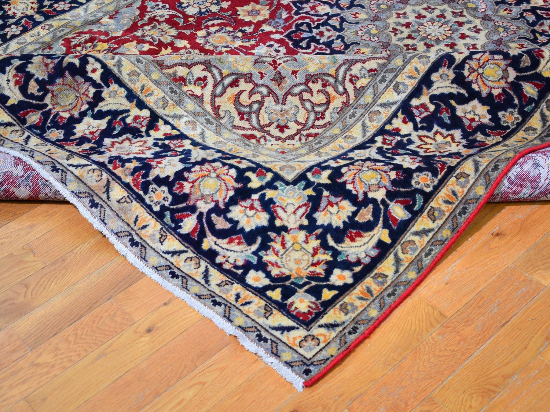 Late 20th Century Red Semi Antique Isfahan Clean Good Condition Wool Hand Knotted Oriental Rug