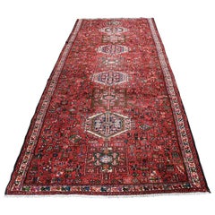 Red Semi Antique Karajeh Pure Wool Wide Runner Hand Knotted Oriental Rug