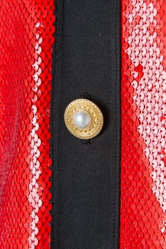 Red sequin single breasted jacket with silk satin edge SAINT PHIL