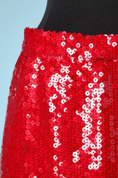 Red sequin straight skirt Ungaro Parallèle