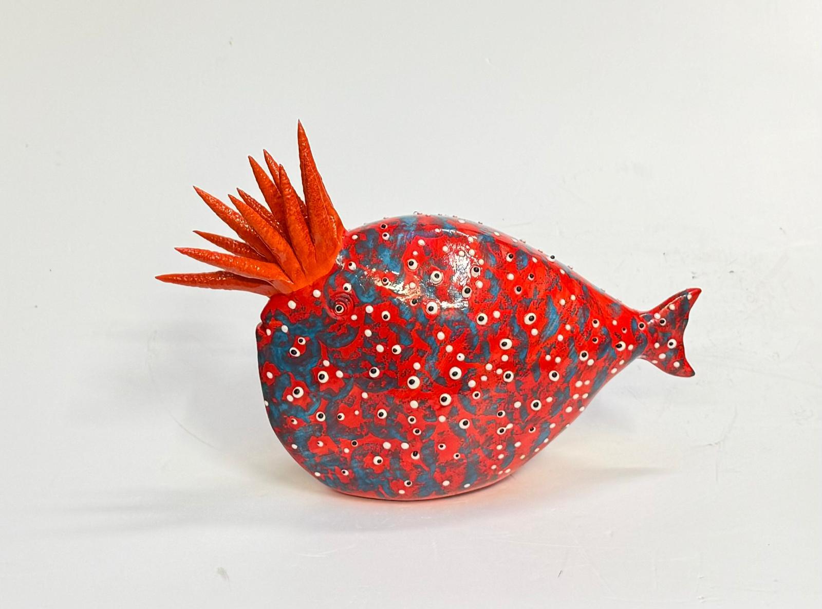 Red ! ensemble de poissons uniques fabriqués à la main en Italie, en céramique et en émaux. Neuf - En vente à San Miniato PI, IT