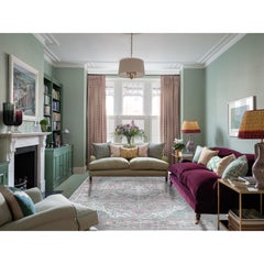 Red Shabby Chic Old Persian Tabriz Medallion Design Oriental Rug