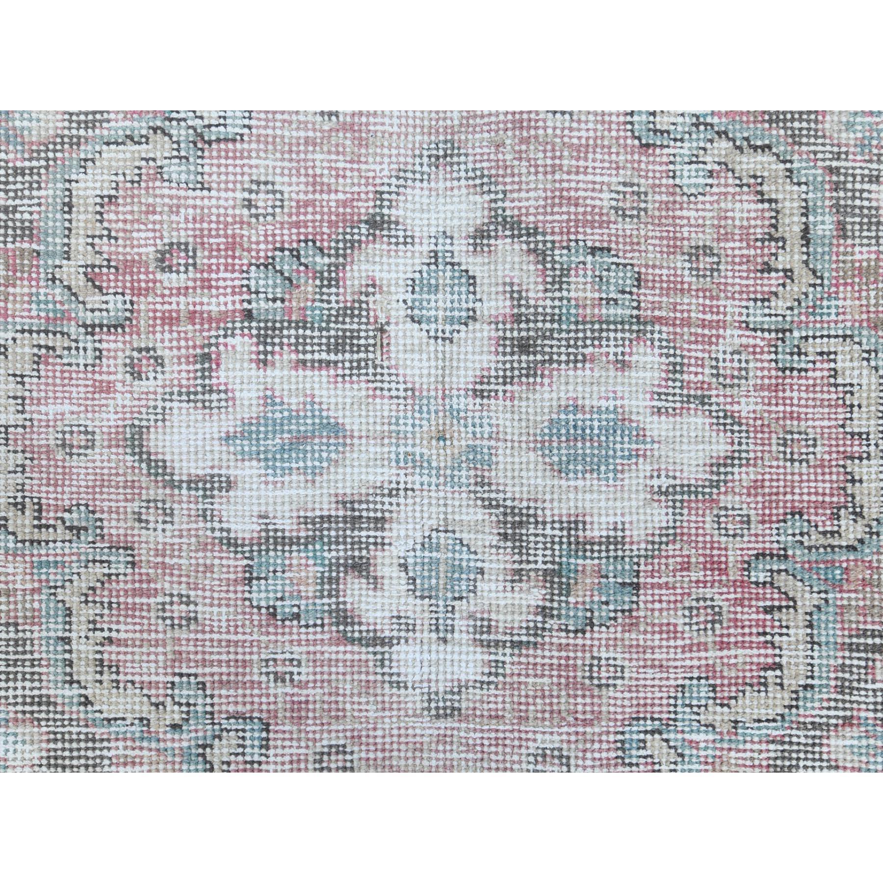 Red Shabby Chic Old Persian Tabriz Medallion Design Oriental Rug For Sale 2
