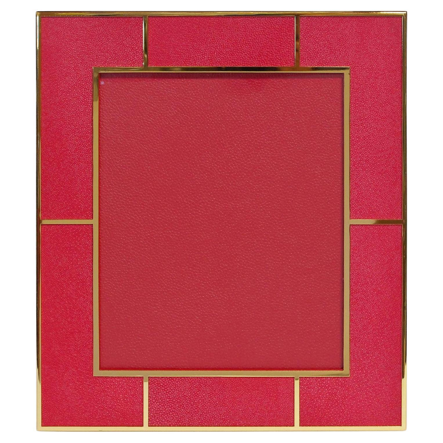 Red Shagreen Photo Frame by Fabio Ltd For Sale
