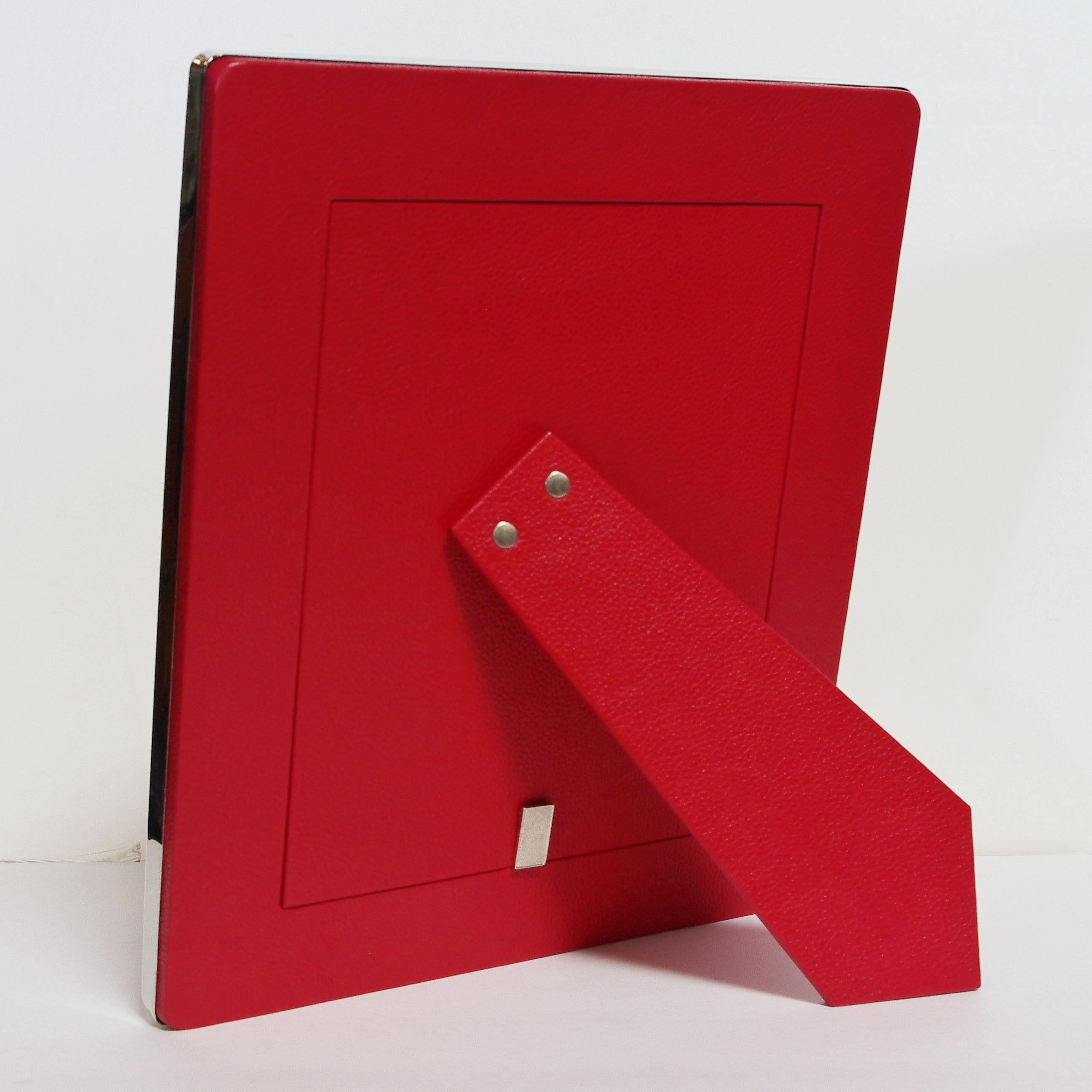 Roter Chagrin-Fotorahmen von Fabio Ltd (Leder) im Angebot