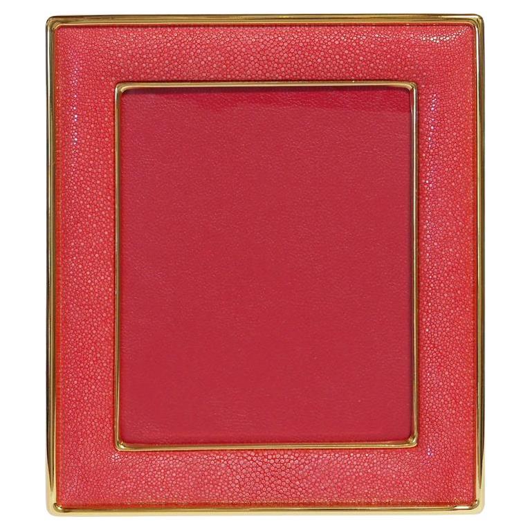 Red Shagreen Photo Frame by Fabio Ltd For Sale