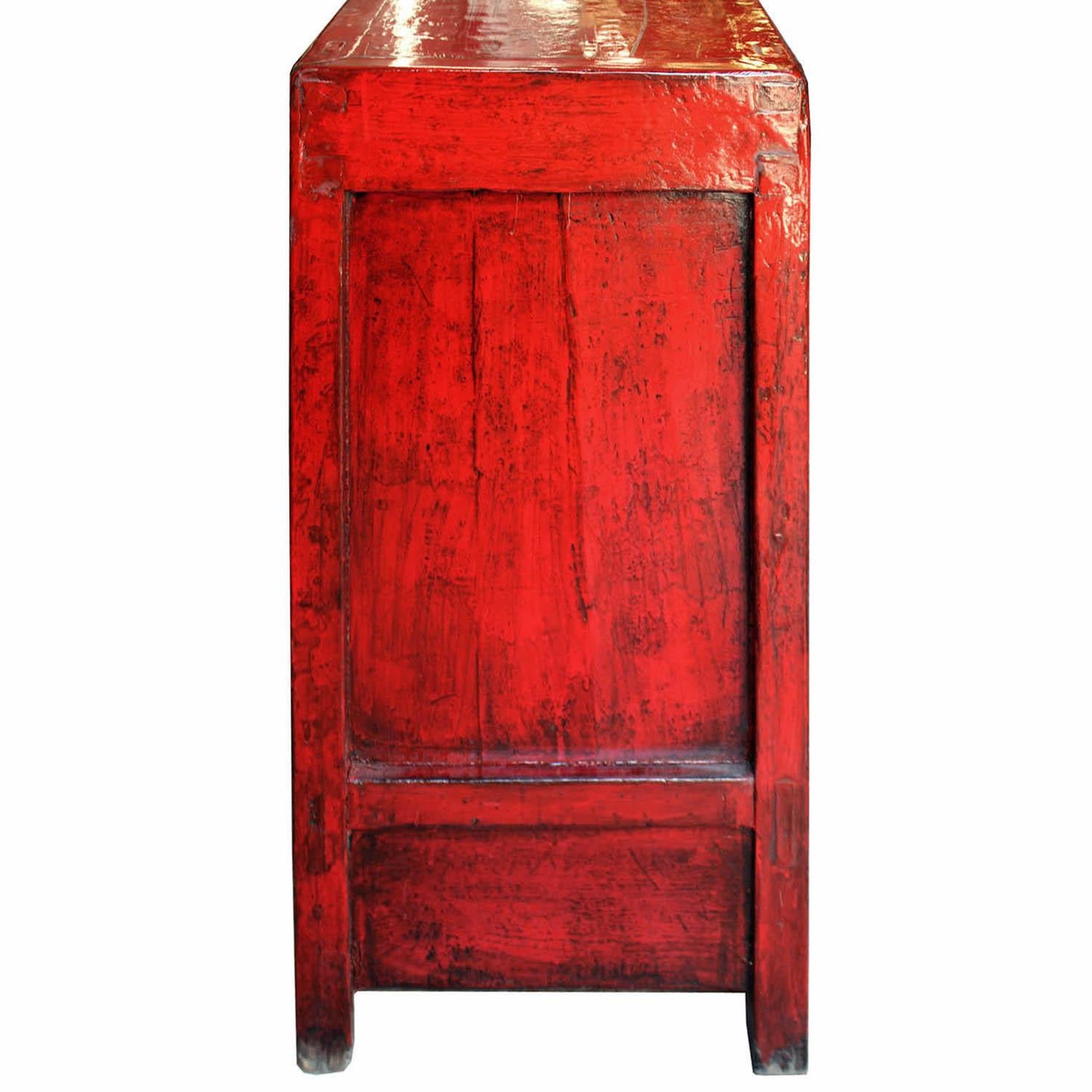 Red Shandong Sideboard (Frühes 20. Jahrhundert)