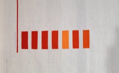 Contemporary Handwoven Wool Rug Red and Grey Toned Kilim or Tapestry