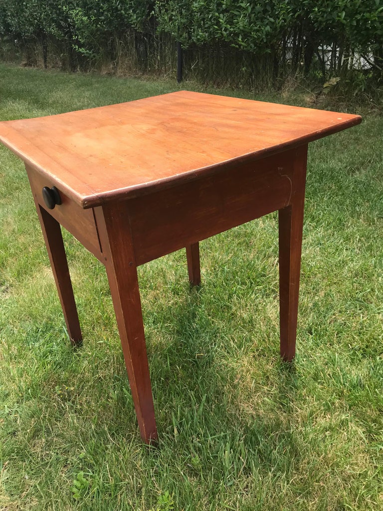 Red Side Table with Single Drawer at 1stDibs