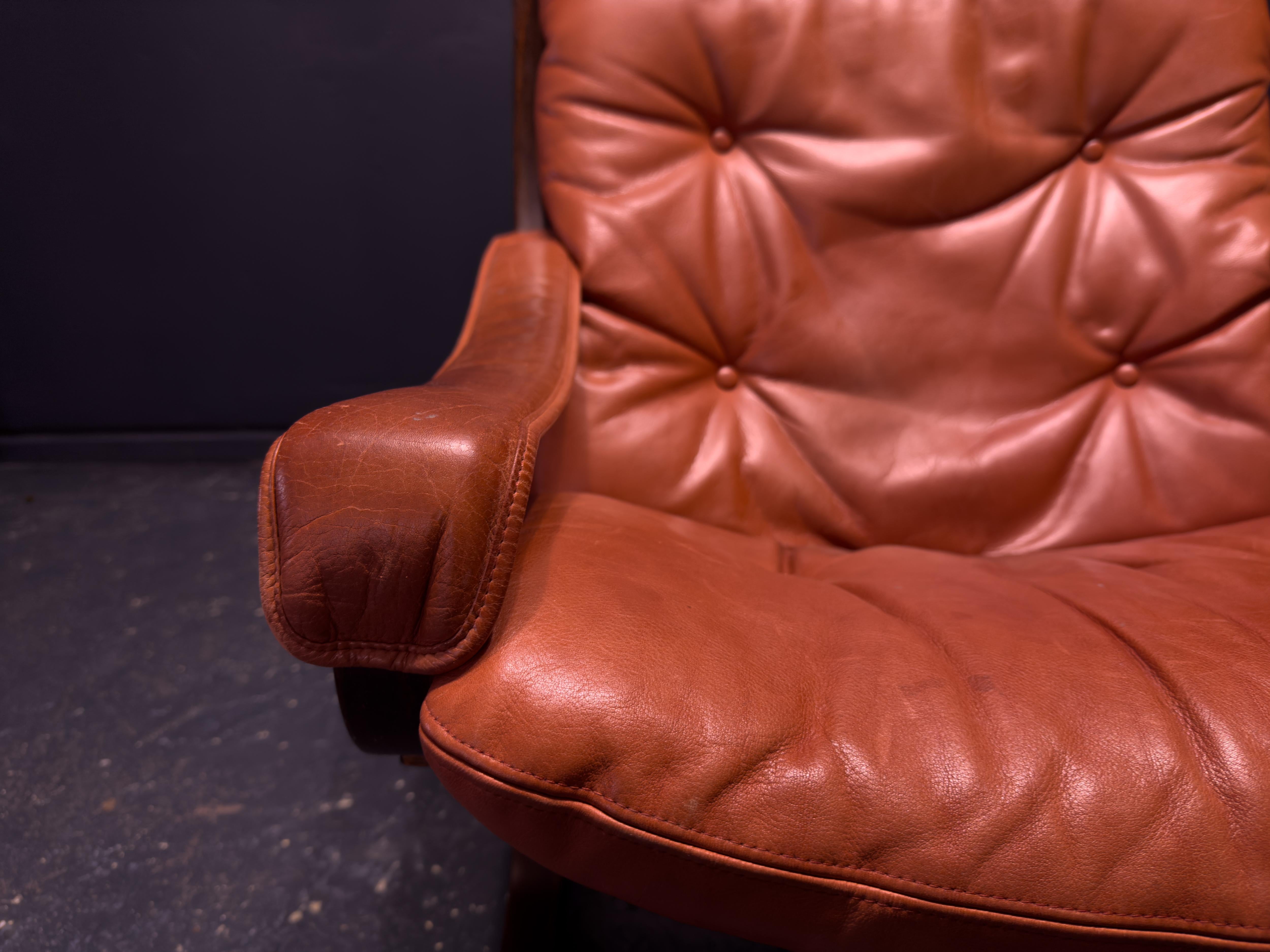 Mid-Century moderno Poltrona Red Siesta di Ingmar Relling in vendita