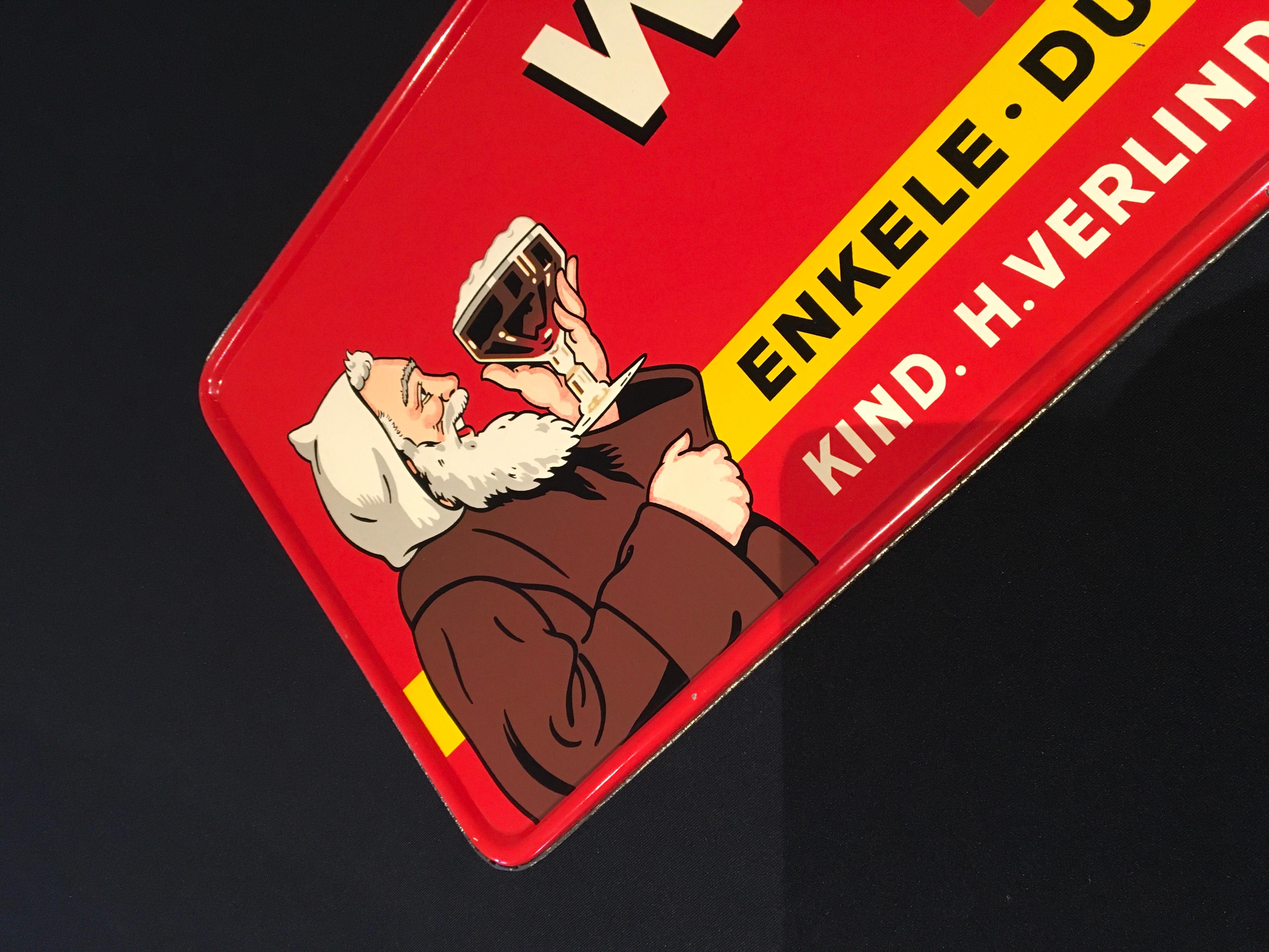 Rotes Schild Belgisches Bier Witkap Pater 1956 im Angebot 3
