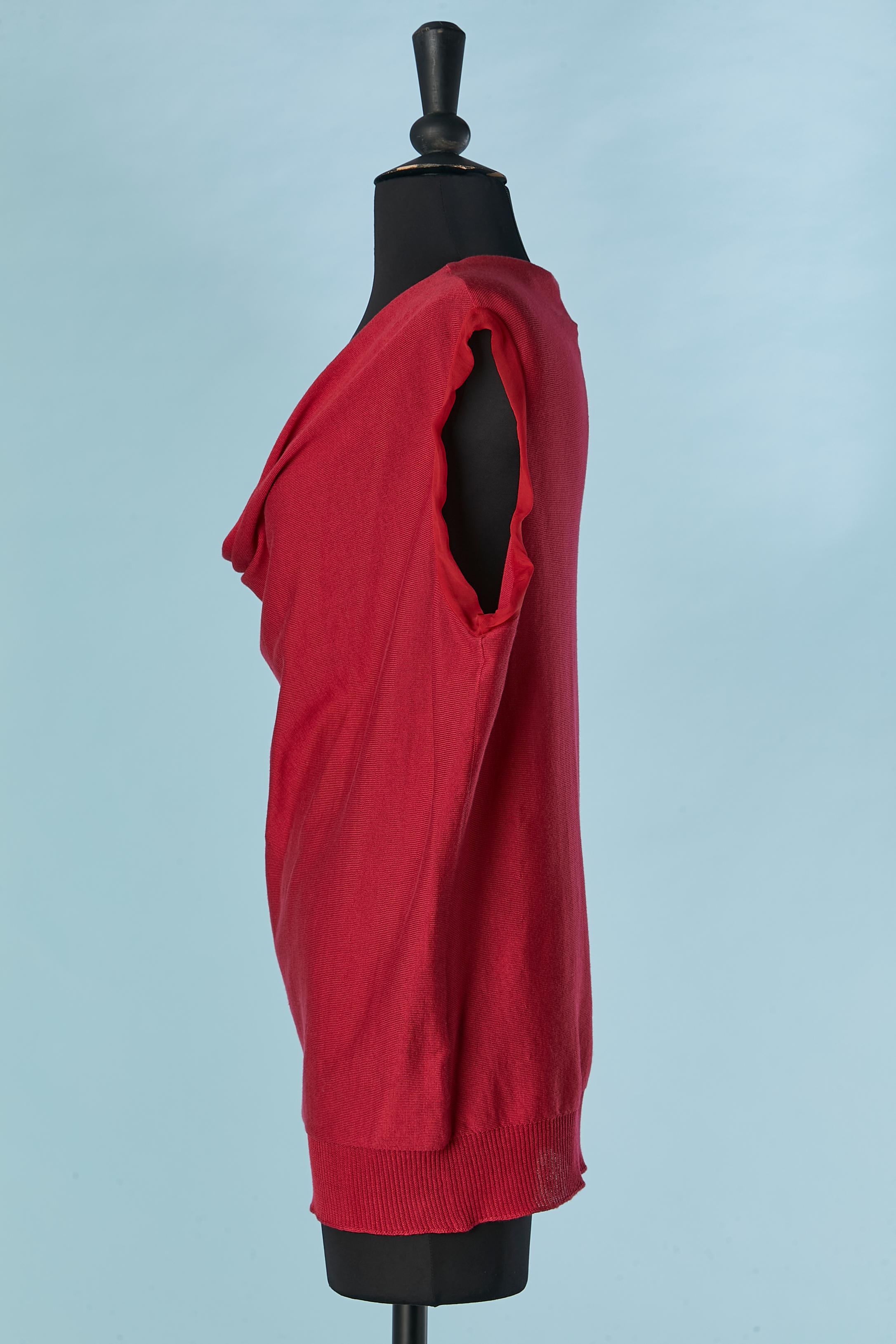 Ärmelloser Pullover Lanvin aus roter Seide und Baumwolle von Alber Elbaz  Damen im Angebot